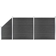Set plotového dílce WPC 446 × (105–186) cm černý - Plotové dílce