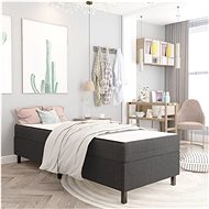 Bed boxspring dark gray textile 90x200 cm - Bed