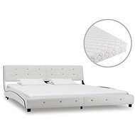 Bed with white artificial leather mattress 180x200 cm - Bed