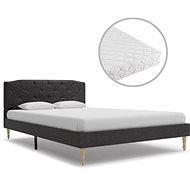 Bed with mattress black textile 120x200 cm - Bed