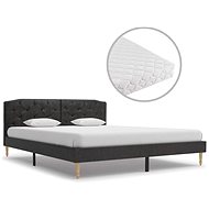 Bed with mattress black textile 160x200 cm - Bed