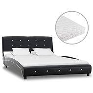 Bed with mattress black faux leather 120x200 cm - Bed