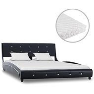 Bed with mattress black faux leather 140x200 cm - Bed