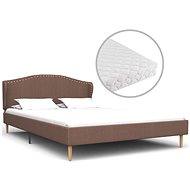 Bed with mattress brown textile 120x200 cm - Bed