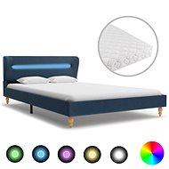 Bed with LED mattress blue textile 120x200 cm - Bed