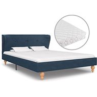 Bed with mattress blue textile 120x200 cm - Bed