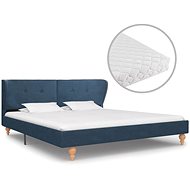 Bed with mattress blue textile 180x200 cm - Bed