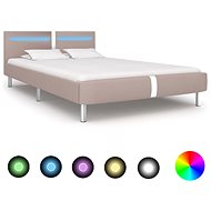 Bed frame with LED cappuccino faux leather 120x200 cm - Bed Frame