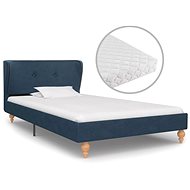 Bed with mattress blue textile 90x200 cm - Bed