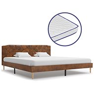 Bed with mattress memory foam artificial suede leather 180x200 cm - Bed