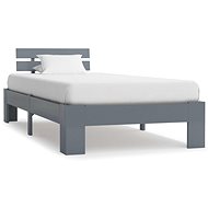 Bed frame gray solid pine wood 100x200 cm - Bed Frame