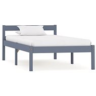 Bed frame gray solid pine wood 100x200 cm - Bed Frame