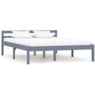 Bed frame gray solid pine 140x200 cm - Bed