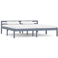Bed frame grey solid pine 160x200 cm - Bed
