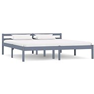 Bed frame grey solid pine wood 180x200 cm - Bed