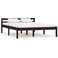 Bed frame dark brown solid pine 140x200 cm - Bed