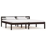 Bed frame dark brown solid pine 160x200 cm - Bed