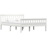 Bed frame white solid pine wood 140x200 cm - Bed