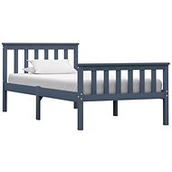 Bed frame gray solid pine wood 90x200 cm - Bed Frame
