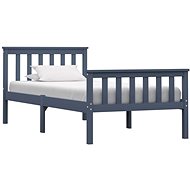 Bed frame gray solid pine wood 100x200 cm - Bed Frame