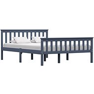 Bed frame gray solid pine wood 140x200 cm - Bed Frame