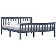 Bed frame gray solid pine wood 160x200 cm - Bed