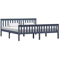 Bed frame gray solid pine wood 180x200 cm - Bed Frame