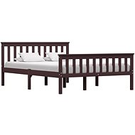 Bed frame dark brown solid pine 140x200 cm - Bed