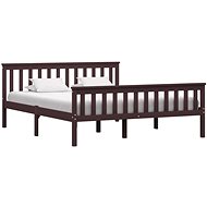 Bed frame dark brown solid pine 160x200 cm - Bed