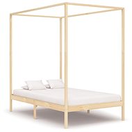 Bed frame with canopy solid pine 120x200 cm - Bed Frame