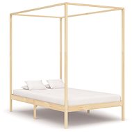 Bed frame with canopy solid pine 140x200 cm - Bed