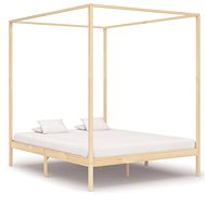 Bed frame with canopy solid pine 160x200 cm - Bed Frame