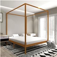 Bed frame with canopy honey brown solid pine 180x200 cm - Bed Frame