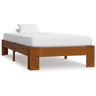 Bed frame light brown solid pine 90x200 cm - Bed Frame