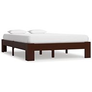 Bed frame dark brown solid pine 140x200 cm - Bed