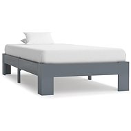 Bed frame gray solid pine wood 100x200 cm - Bed Frame