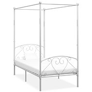 Bed frame with canopy white metal 100x200 cm - Bed Frame