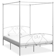 Bed frame with canopy white metal 140x200 cm - Bed