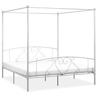 White metal bed frame with canopy 180x200 cm - Bed