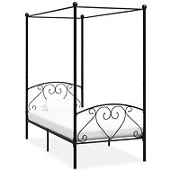 Bed frame with canopy black metal 120x200 cm - Bed