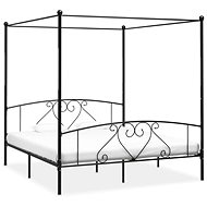 Bed frame with canopy black metal 180x200 cm - Bed
