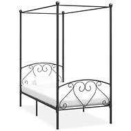 Bed frame with canopy gray metal 100x200 cm - Bed Frame