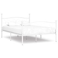 Bed frame with slatted frame white metal 140x200 cm - Bed