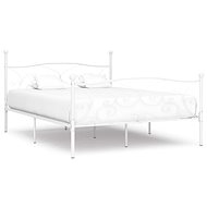 Bed frame with slatted frame white metal 200x200 cm - Bed