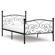 Bed frame with slatted frame black metal 90x200 cm - Bed