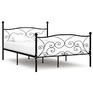 Bed frame with slatted frame black metal 140x200 cm - Bed