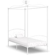Bed frame with canopy white metal 100x200 cm - Bed Frame