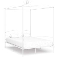 Bed frame with canopy white metal 120x200 cm - Bed