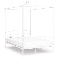 Bed frame with canopy white metal 140x200 cm - Bed