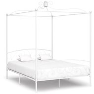 Bed frame with canopy white metal 180x200 cm - Bed